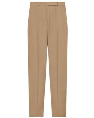 Theory Tapered High-Waist Trousers - Natural