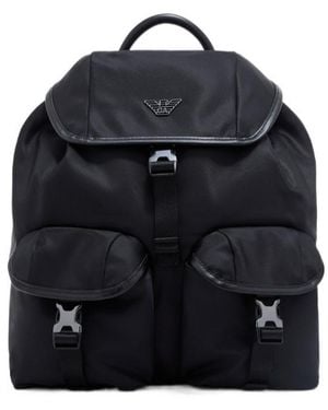 Emporio Armani Pocket Detailed Backpack - Black