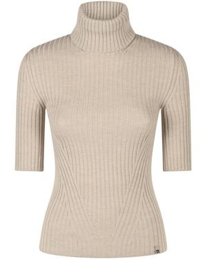 Herno Turtleneck Knit Top - Natural