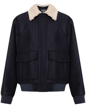Balmain Detachable Collar Bomber Jacket - Blue