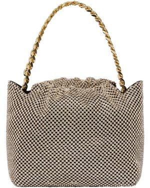Pinko Atalanta Chain-Linked Mini Clutch Bag - Grey