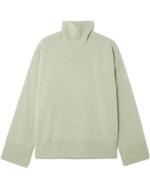 LeKasha Organic Cashmere Turtleneck Sweater - Green