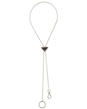 Prada Metal Keychain - White