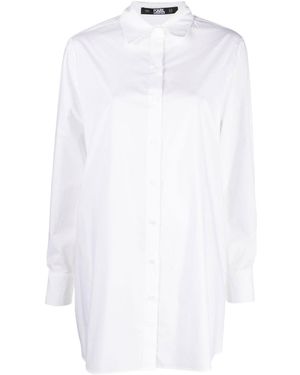 KARL LAGERFELD Long Sleeved Buttoned Shirt - White