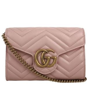 Gucci Gg Marmont Quilted Woc - Pink