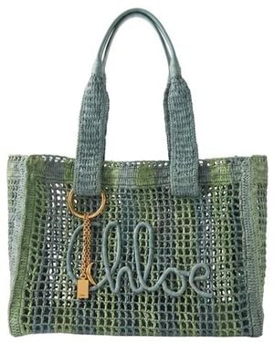 Chloé Woven Tote Bag - Green