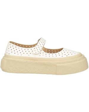 MM6 by Maison Margiela Minimalist Genuine Leather Mary Jane Wedge Heels - Natural