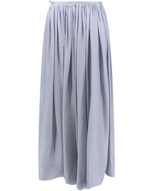 Giorgio Armani Ruched Satin Maxi Skirt - Blue