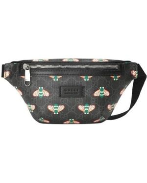 Gucci Bestiary Bee-Print Belt Bag - Gray