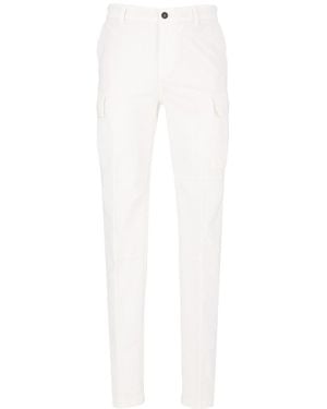 Eleventy Casual Pants With Belt Loops - White