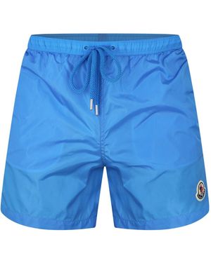 Moncler Luxury Logo Swim Trunks - Blue