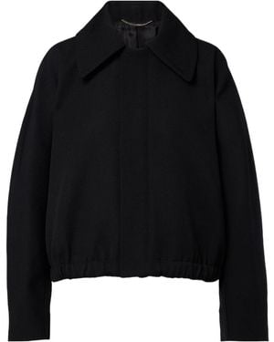 Victoria Beckham Arden Virgin Wool Gabardine Blouson Jacket - Black