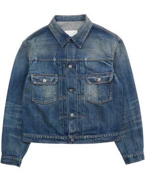 Maison Margiela Cropped Denim Jacket - Blue