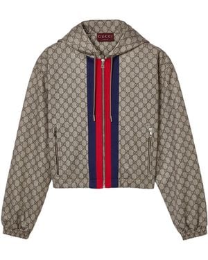 Gucci Gg Technical Jersey Zip Jacket - Brown