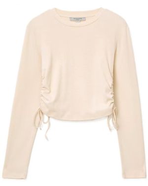 AllSaints Sonny Ruched Top - Natural