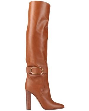 Dolce & Gabbana Solid Color Over-The-Knee Boots - Brown