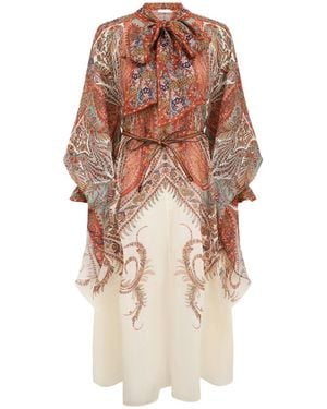 Zimmermann Rhiannon Belted Midi Dress - Multicolor
