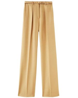 Loro Piana Edward Belted Trousers - Natural
