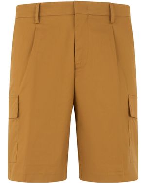 K-Way Pleated Cargo Shorts - Brown