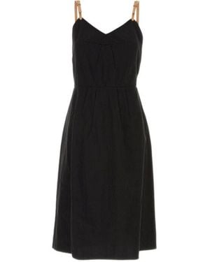 ワンピース PRADA Black Linen Blend Dress Prada Linen Dress | Saks Fifth Avenue