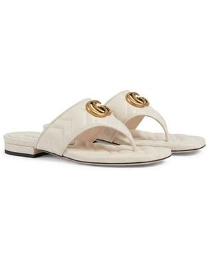 Gucci Double G Thong Sandals - White