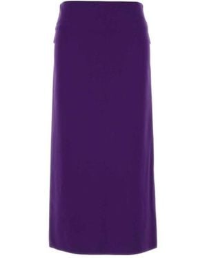 Jil Sander Back-Slit Midi Skirt - Purple