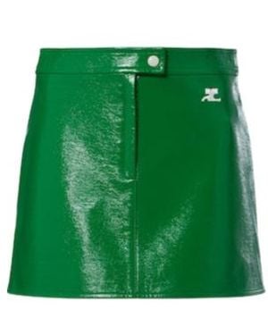Courreges Reedition Vinyl Miniskirt - Green
