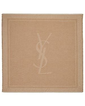 Saint Laurent Square Scarf - Natural