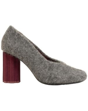 Ami Paris Mohair Knitted Piano Pumps - Gray