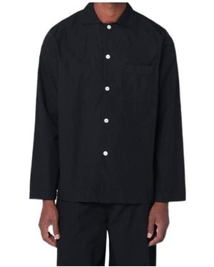 Tekla Organic Cotton Pyjama Shirt - Blue