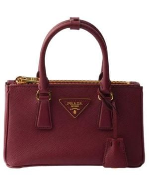Prada Galleria Mini Saffiano Leather Bag - Red