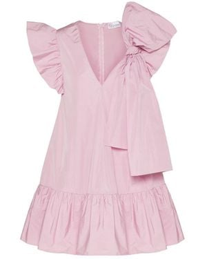 RED Valentino Bow And Ruffle-Detail Dress - Pink