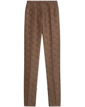 Dries Van Noten Jacquard Fitted Pants - Brown