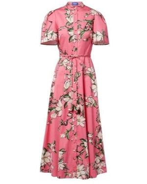 Leo Bianca Floral Cotton Shirt Dress - Pink