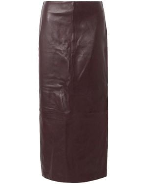 St. Agni Panelled Leather Maxi Skirt - Purple