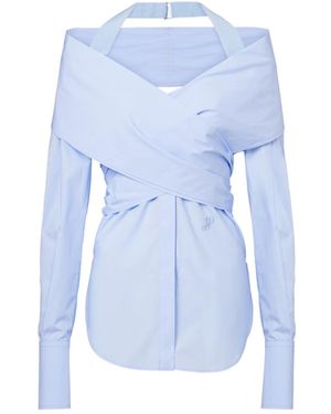 Patou Logo Detail Blouse - Blue
