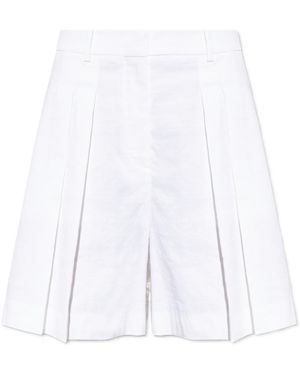 Theory Pleated Knee-Length Shorts - White