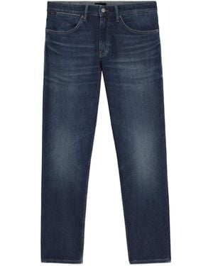 BOSS Tapered-Fit Jeans With Stretch Cotton And Contrast Stitching - Blue