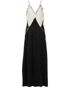 Victoria Beckham Lace-Trimmed Crêpe Satin Slip Dress - Black