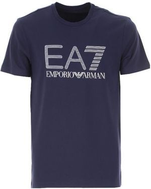 EA7 Logo Printed T-Shirt - Blue