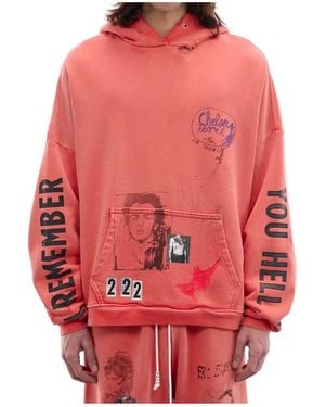 Paly Hollywood Patterned Printed Hoodie - Red