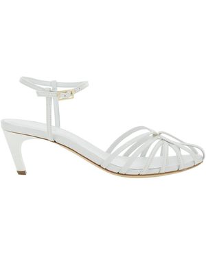 Semicouture Cage Design High-Heeled Sandals - White