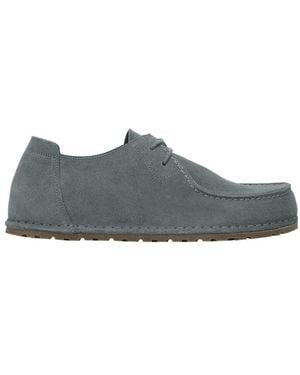 Birkenstock Utti Logo Embossed Lace-Up Shoes - Grey