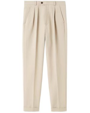 Loro Piana Pleated Cuffed Pants - Natural