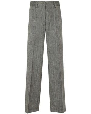 forte_forte Casual Trousers With Belt Loops - Grey