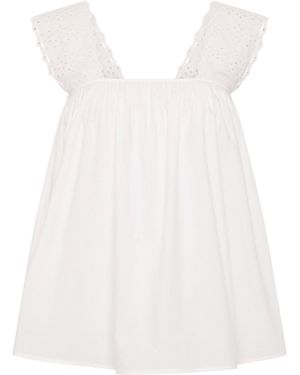 Posse Harriet Broderie Strap Top - White