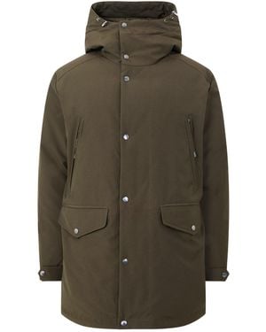 Moncler Hooded Parka With Snap Closure - Green
