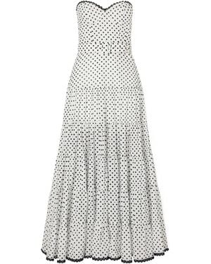 Charo Ruiz Belted Tiered Polka-Dot Cotton-Blend Voile Maxi Dress - White