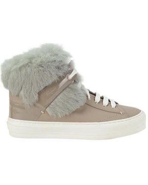 Ferragamo Lace-Up Boots - Natural