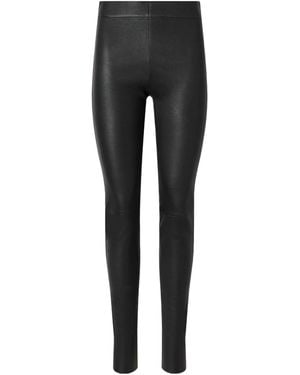 JOSEPH Slimfit Leather Pants - Black